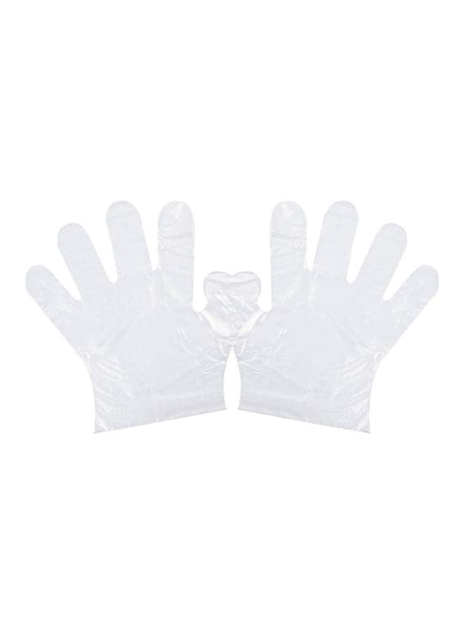 100-Piece Disposable Latex Hand Gloves Clear 25.4x2.5x13.4cm
