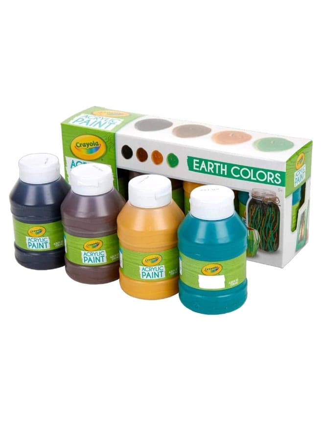 Pack Of 4 Earth Tones Multi-Surface Craft Paints Multicolour