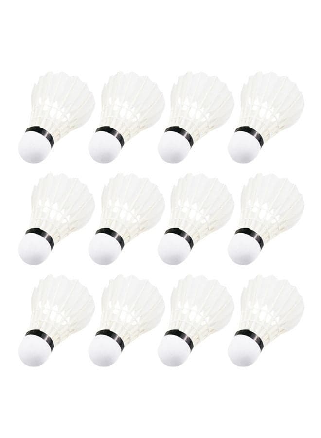 12-Piece Badminton Shuttlecocks Set – Durable Training Birdies