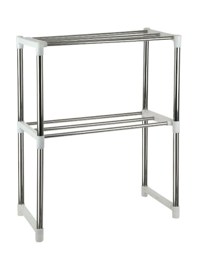 Microwave Multifunctional Stand Silver/White 25x60.5cm