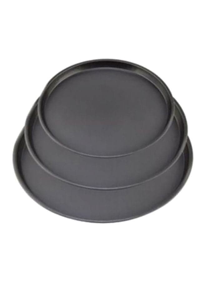 3-Piece Pizza Pan Set Black 26x28x34cm