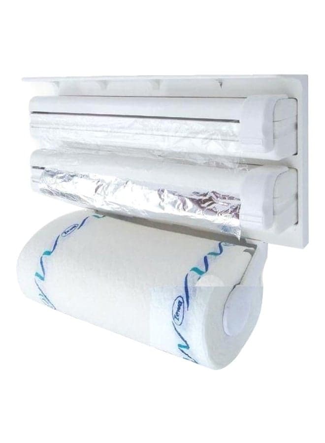 Plastic Triple Paper And Food Wrap Dispenser White 38x19x7.5cm