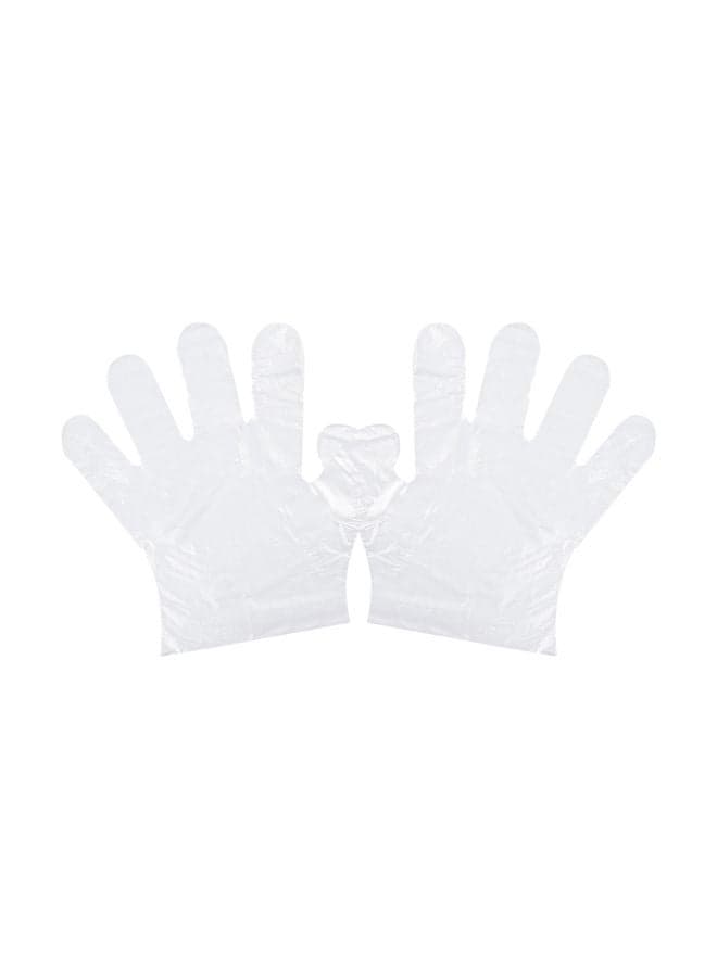 100-Piece Disposable Plastic Gloves Transparent 25x2x16cm