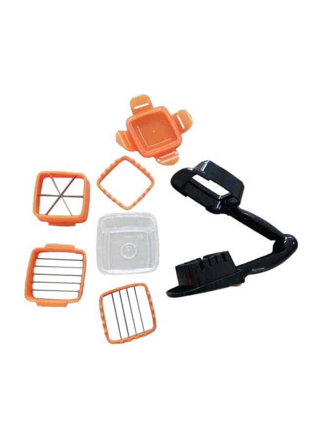 7-Piece Vegetable Cutter Set Orange/Black/Silver 215x135x80mm