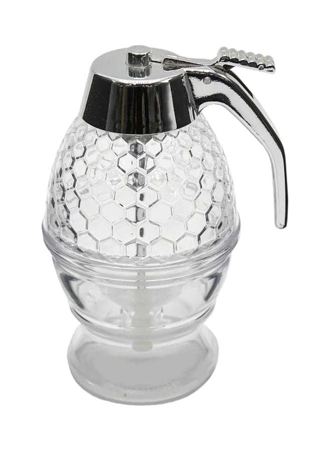 Acrylic Honey Jar Clear/Silver 8.5x8.5x15centimeter