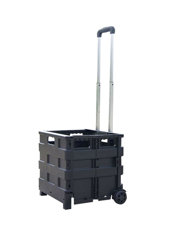Foldable Two Wheeled Collapsible Shopping Cart Black 46x14x44cm