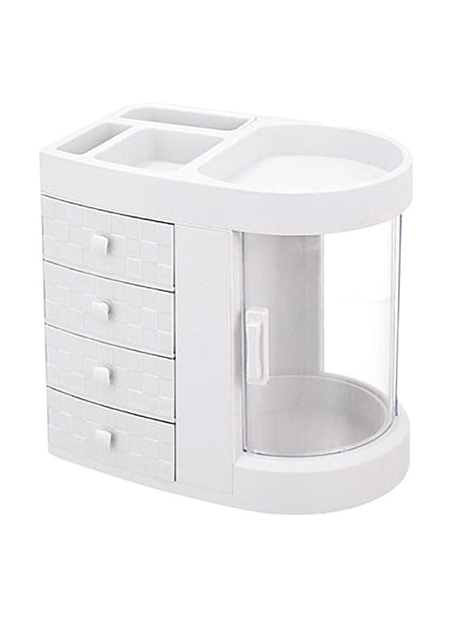 4-Layer Acrylic Multifunctional Storage Rack White 30.5x18.5x29.5cm