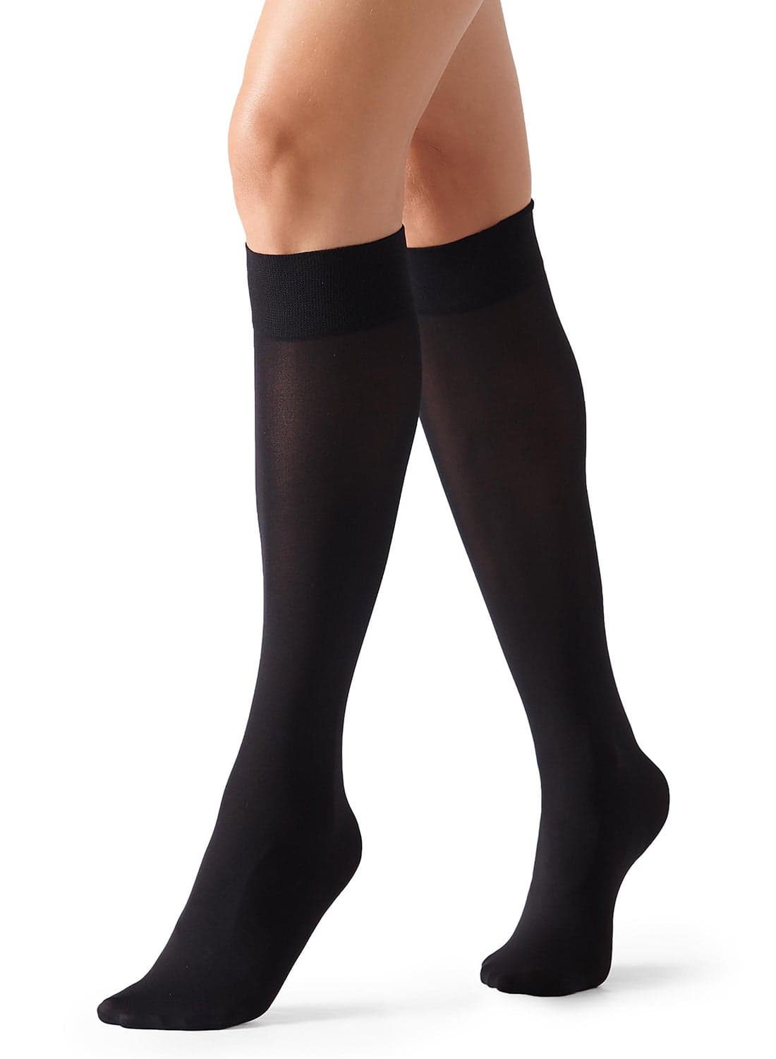 60 Denier Opaque Microfiber Knee-Highs Black