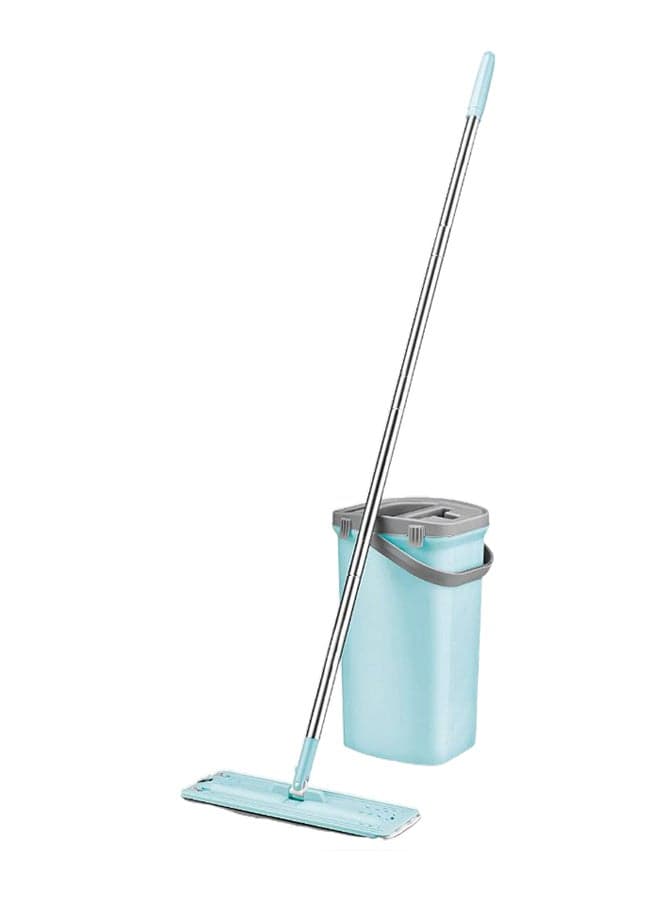 Microfiber Flat Mop And Bucket System With Pad Tiffany/Grey 8Liters