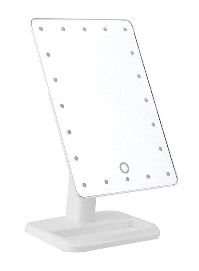 LED Light Makeup Countertop Vanity Mirror White 30 x 15cm