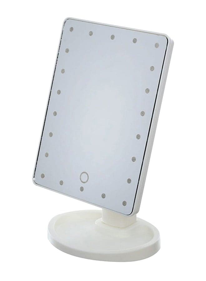LED Light Makeup Countertop Vanity Mirror White 30 x 15cm