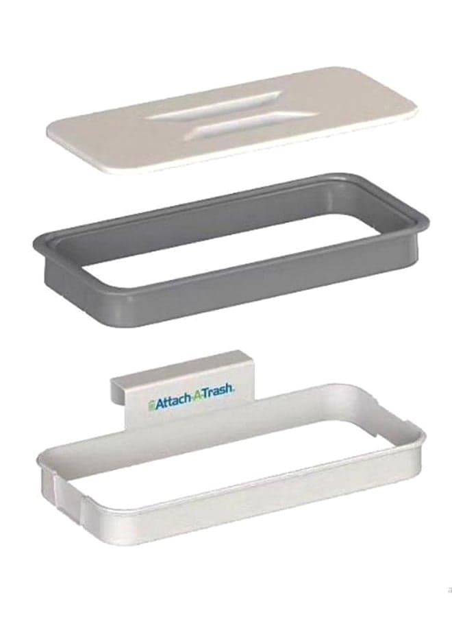 Hanging Trash Bag Holder With Lid White/Grey 11 x 23.5cm