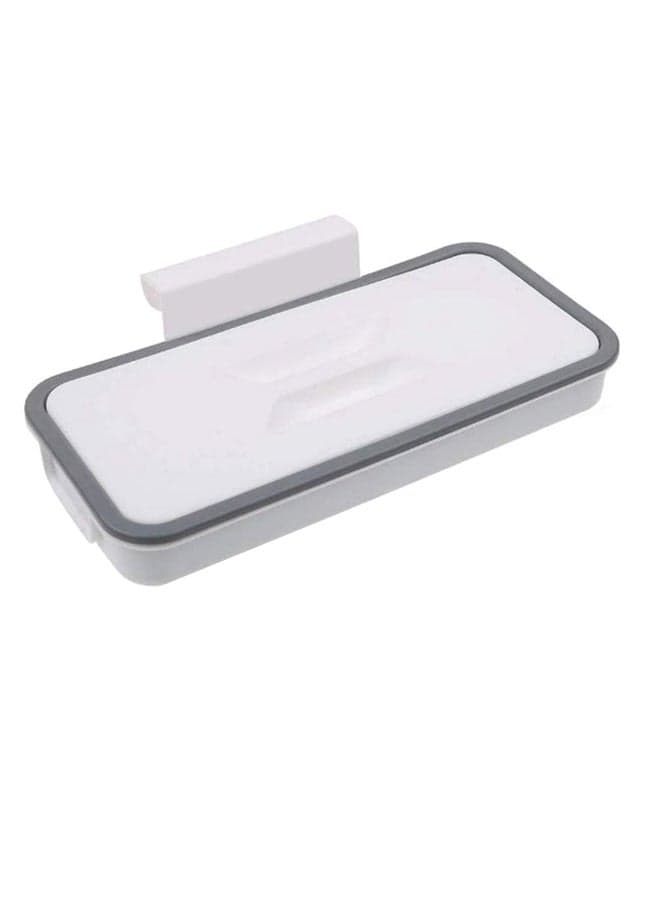 Hanging Trash Bag Holder White/Grey 11 x 23.5cm