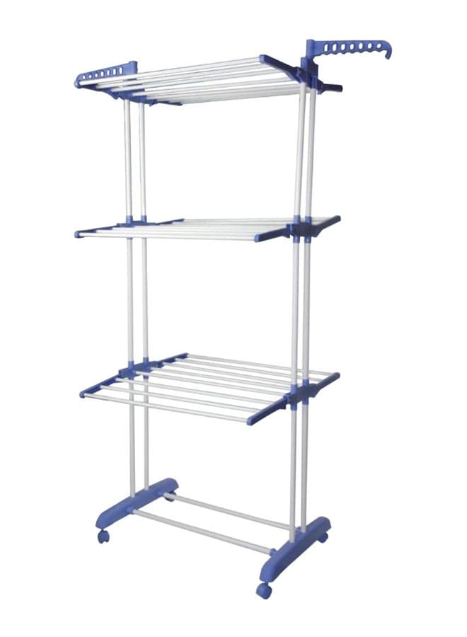 Three-Level Clothes Drying Rack White/Blue