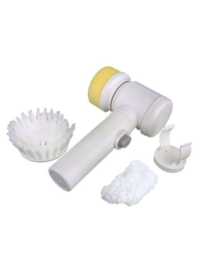 5-In-1 Portable Handheld Electric Cleaning Brush White/Yellow 22.5cm