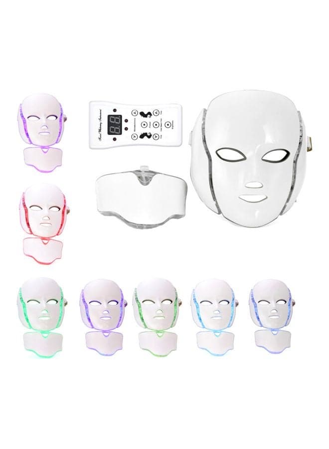 7-LED Colour Optical Whitening Face Mask With Remote Kit White/Black 230x200mm