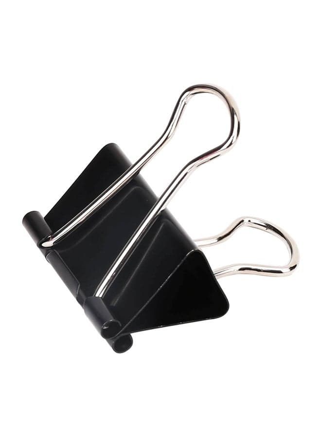 12-Piece Binder Clip Set Black/Silver