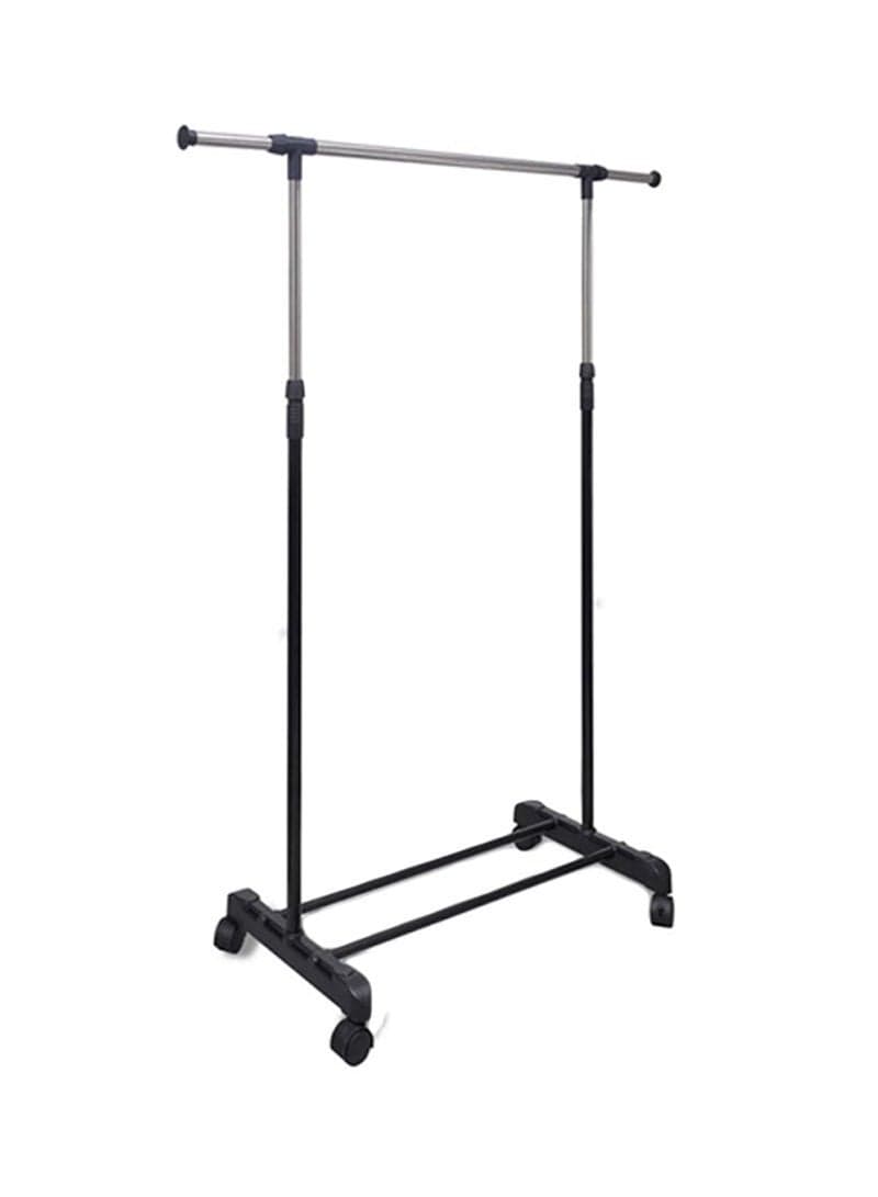 2-Piece Rail Roll Cloth Rack Black/Silver