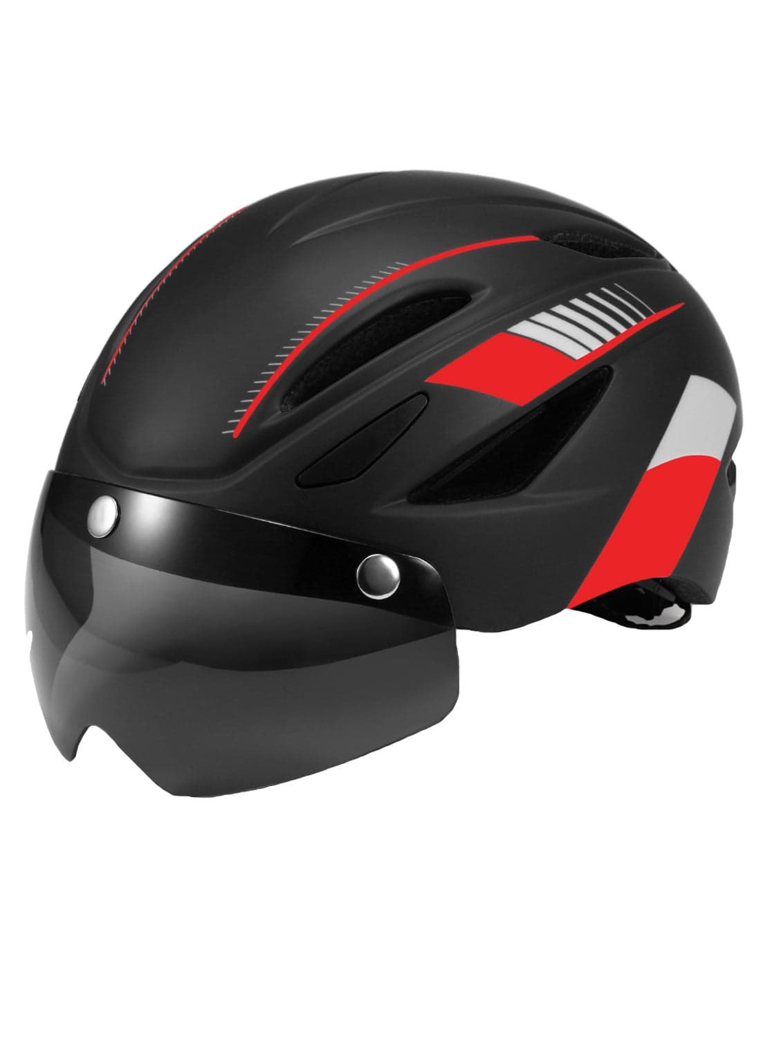 Rechargeable Back Light Bike Helmet With Detachable Visor