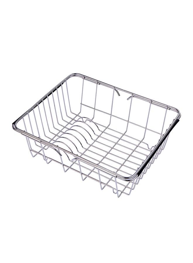 Stainless Steel Sink Dish Drainer Silver 30 x 11 x 25centimeter