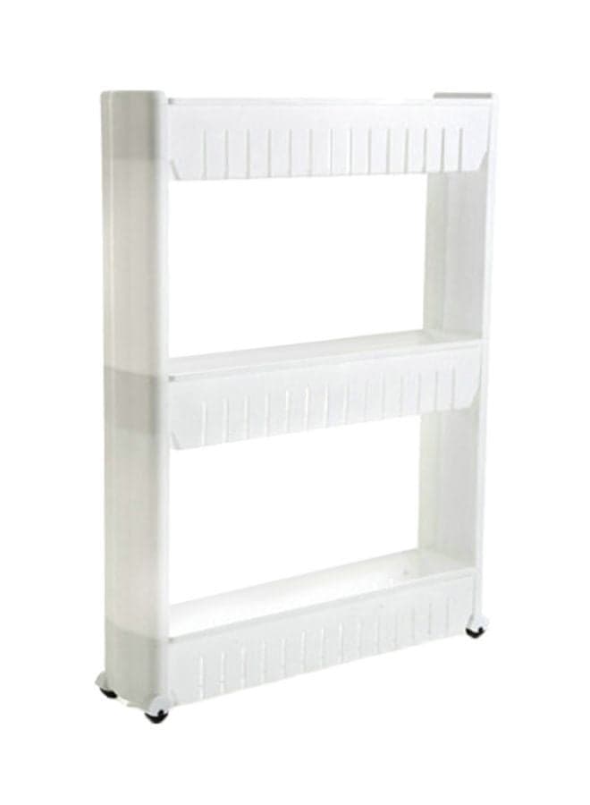 3-Tier Portable Trolley Rack White 56x13.5x25cm