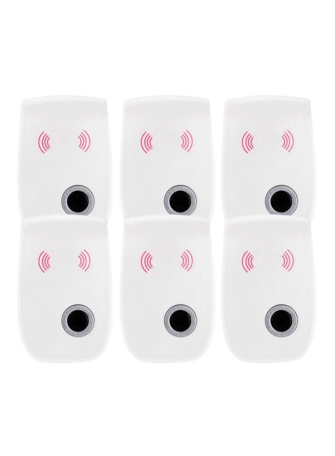 6-Piece Electronic Indoor Pest Repellent White/Silver/Pink 17x6.8x12.5centimeter