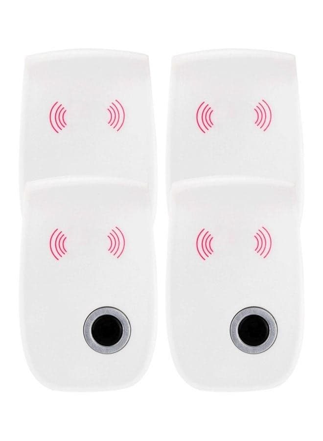 4-Piece Electronic Indoor Pest Repellent White/Silver/Pink 12x10x10cm