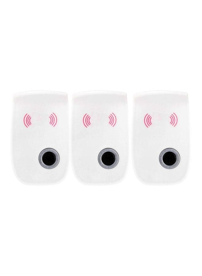 3-Piece Electronic Indoor Pest Repellent White/Silver/Pink