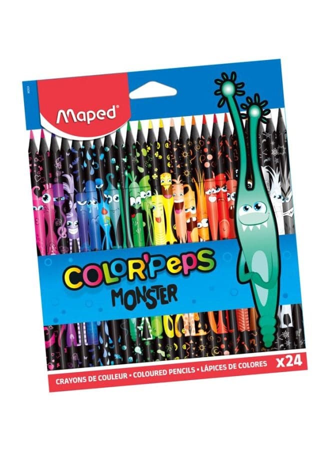 24-Piece Colour Peps Monster Pencil Set Multicolour