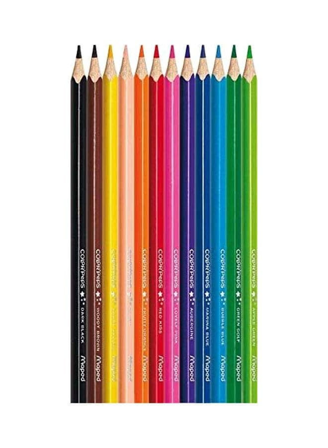 12-Piece Color Peps Pencil Set Red/Violet/Blue