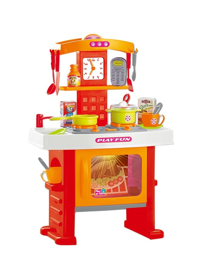 19-Piece Plastic Happy Kitchen Chef Set- Multicolour, For Ages 3+ Years 46.5 x 25 x 78cm