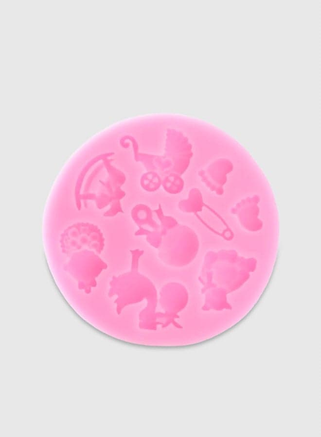 3D Baby Trojan Bear Shaped Cake And Chocolate Mold Pink 8x8x1centimeter