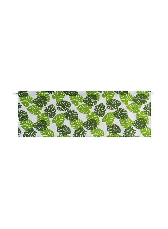 Banana Leaf Printed Semi-Sheer Window Curtain White/Green 45 x 150cm