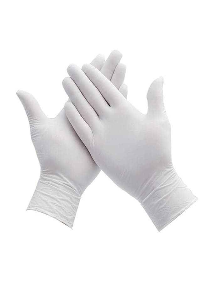 100-Piece Disposable Vinyl Gloves White Medium White Medium