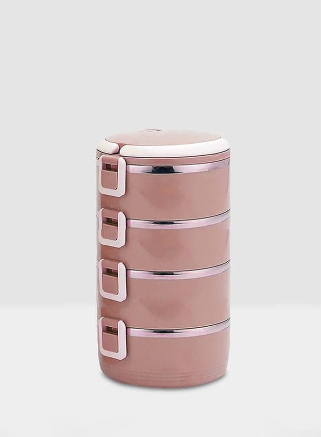 4-Layer Lunch Box Pink 25x15cm