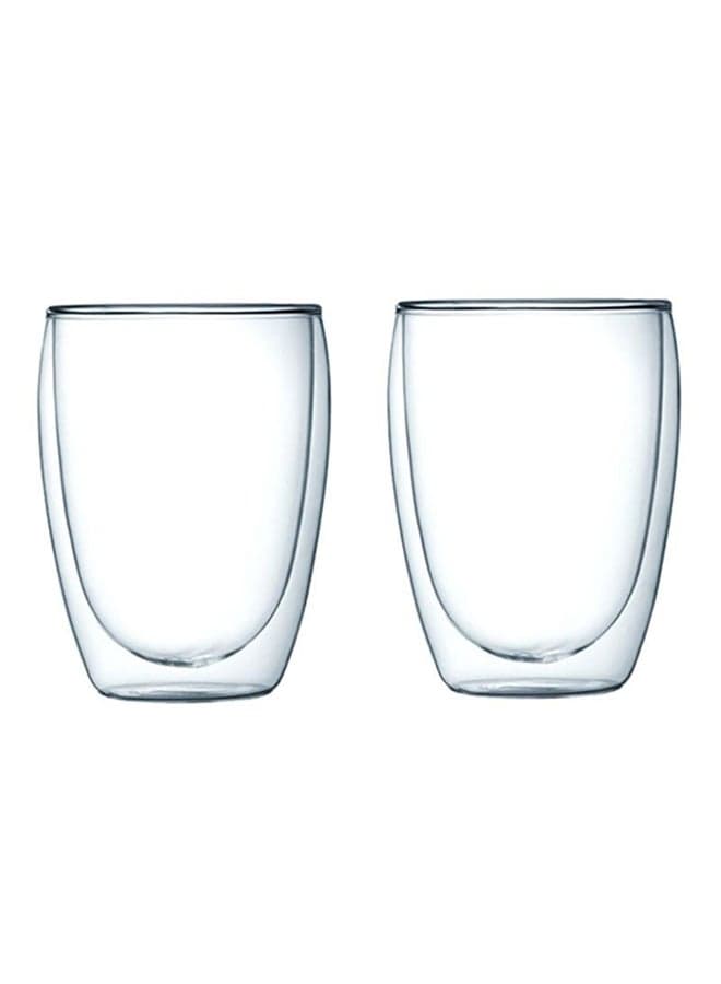 2-Piece Double Wall Glass Set Clear