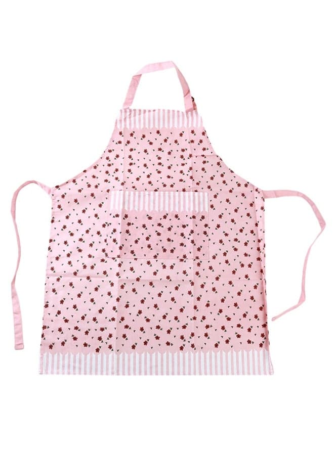 Floral Pattern Kitchen Apron Pink/White/Green 64 x 80cm
