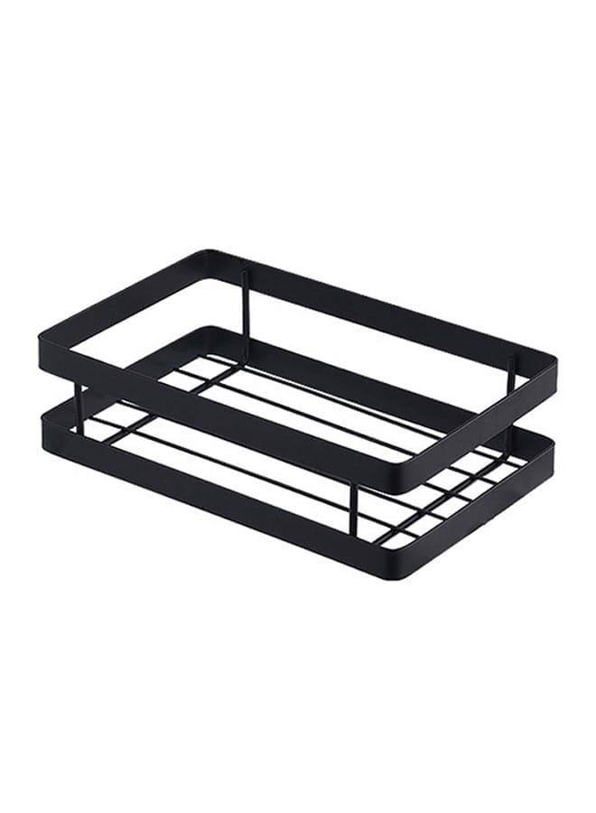 Punch-Free Wall Mount Seasoning Storage Rack Black 22 x 13 x 8cm
