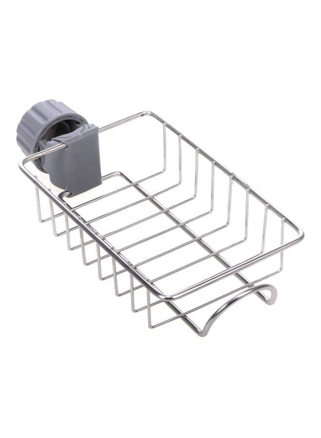 Stainless Steel Faucet Sponge Holder Silver/Grey 190x110x40mm