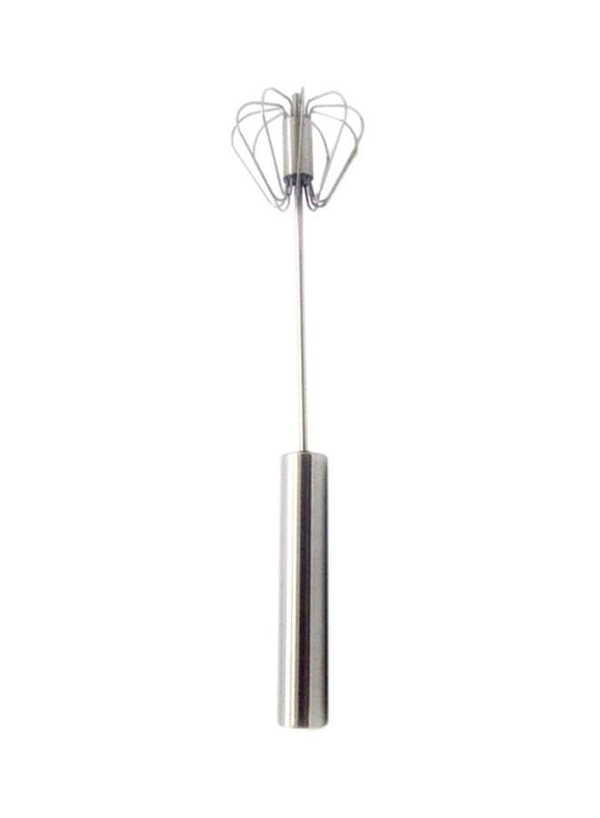 Stainless Steel Semi-Automatic Egg Beater Silver 14inch
