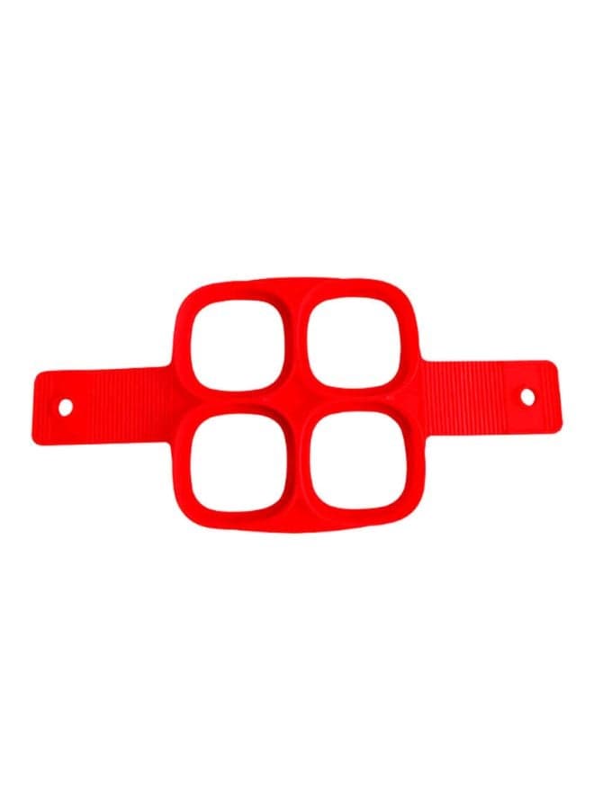 4 Cavity Silica Gel Pancake Mould Red 34x1.5x16cm