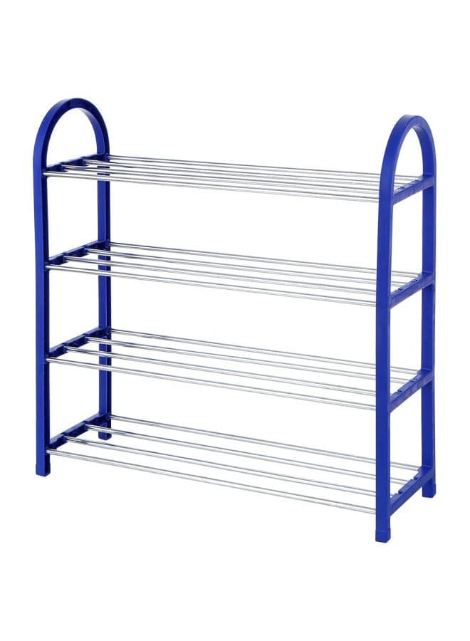 4-Tier Shoe Rack Blue/Silver 57x19x57centimeter