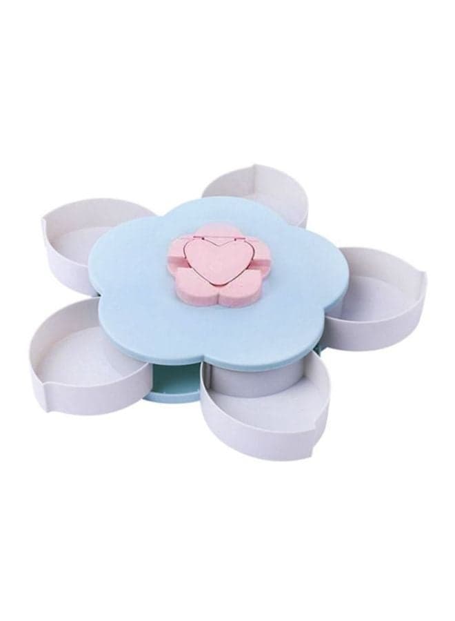 Petal-Shaped Rotating Candy Box Blue/Pink 27x6.5cm