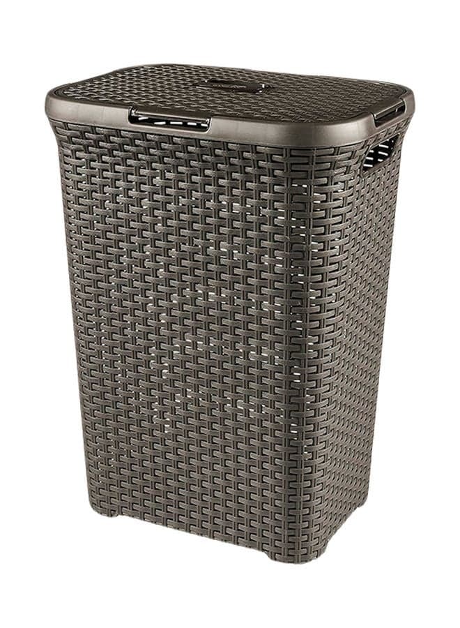 Rattan Laundry Basket Brown 34x45x61.5cm