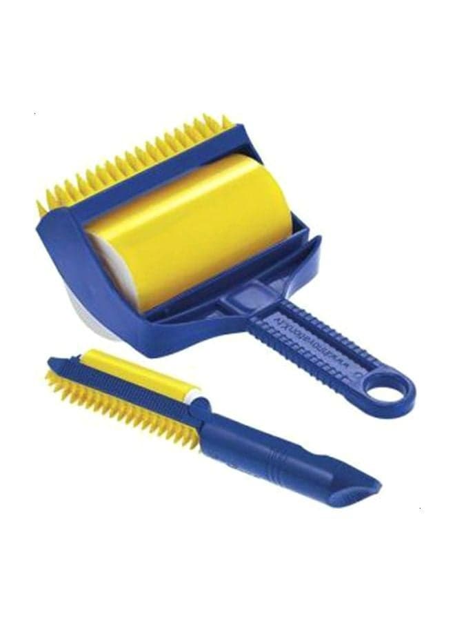 2-Piece Remover Roller Brush Set Blue/Yellow 24.4x8.4x20.8cm