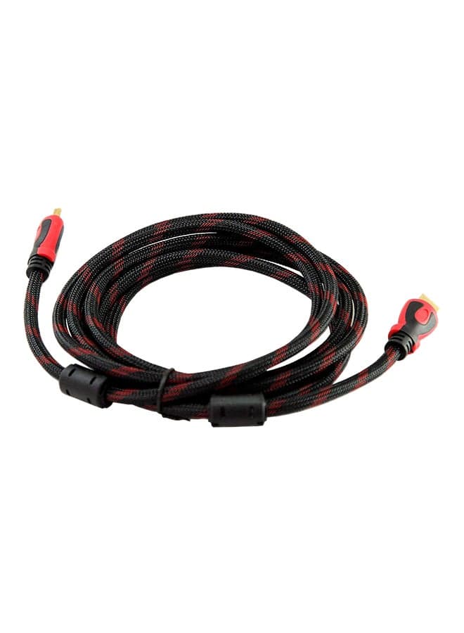 High Speed HDMI Cable With Nylon Braided Cord Supports Ethernet Black/Red