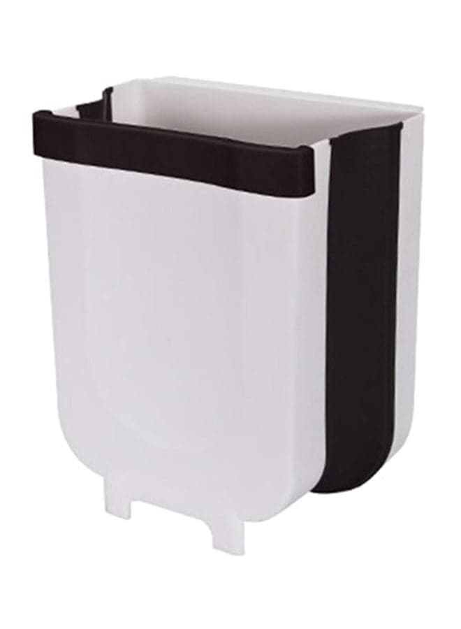 Portable Trash Can White/Black 25 x 18 x 29cm