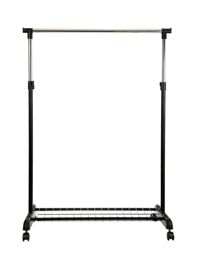 Steel Single Bar Hanger With Shoe Rack Black/Silver 83x43x93.5cm