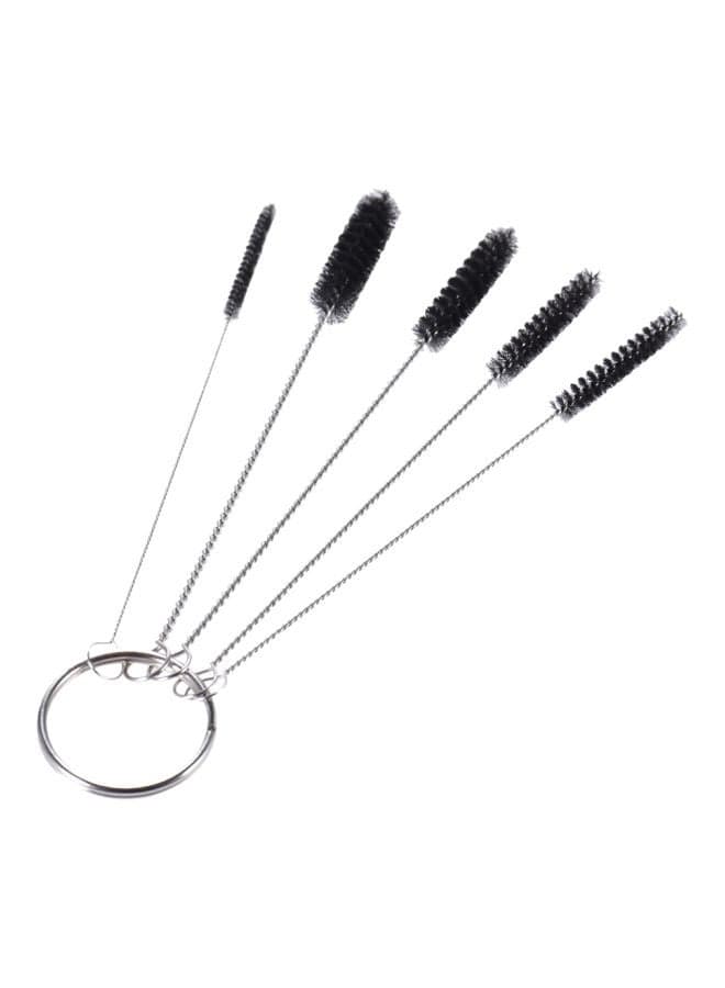 5-Piece Nylon Precision Brush Kit Silver 3.5inch