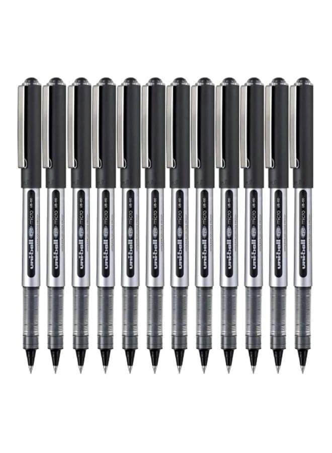 12-Piece Uni-Ball Eye Micro Gel-Ink Pen Set Black/Grey